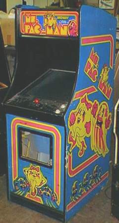 Ms. Pac-Man cabinet photo with sideart